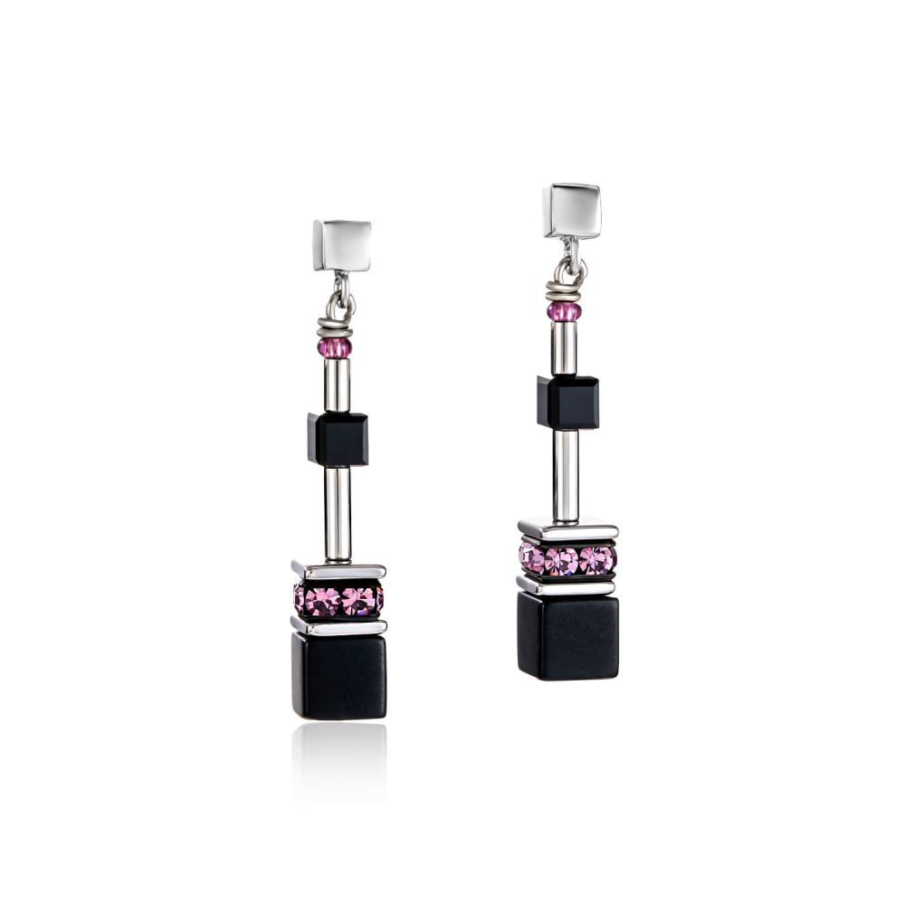 Medium Amethyst Geo Cube Earrings