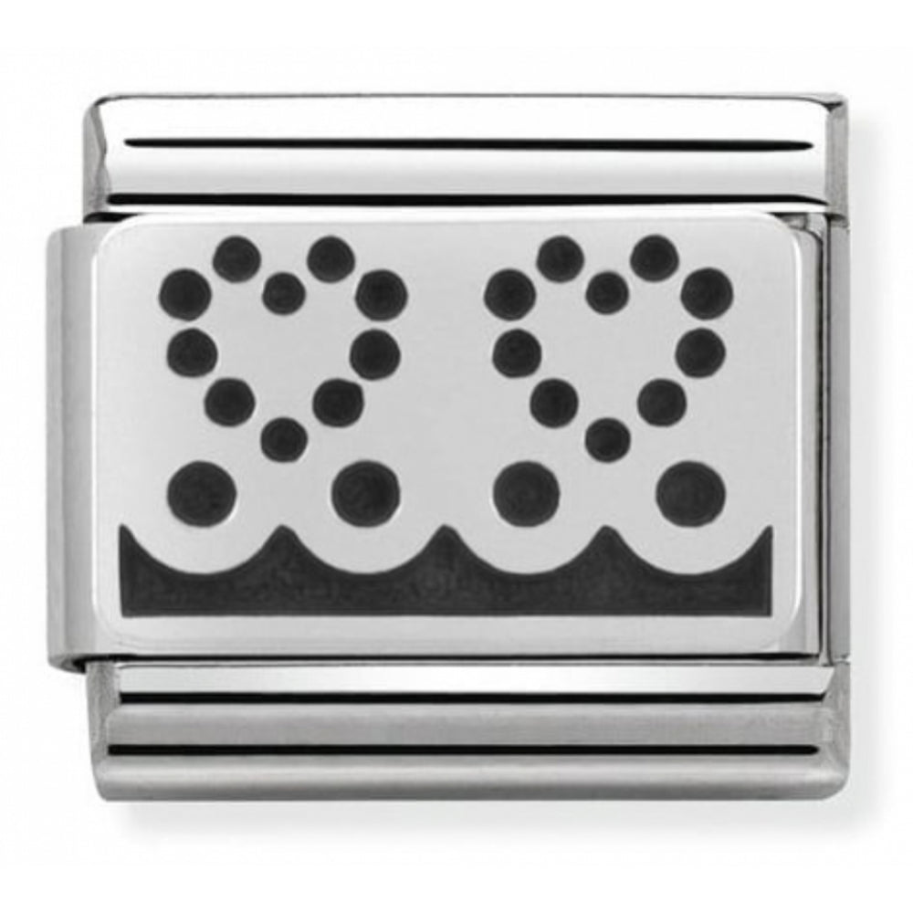 Classic LACE Plot Hearts In Stainless Steel & Silver 925 Charm