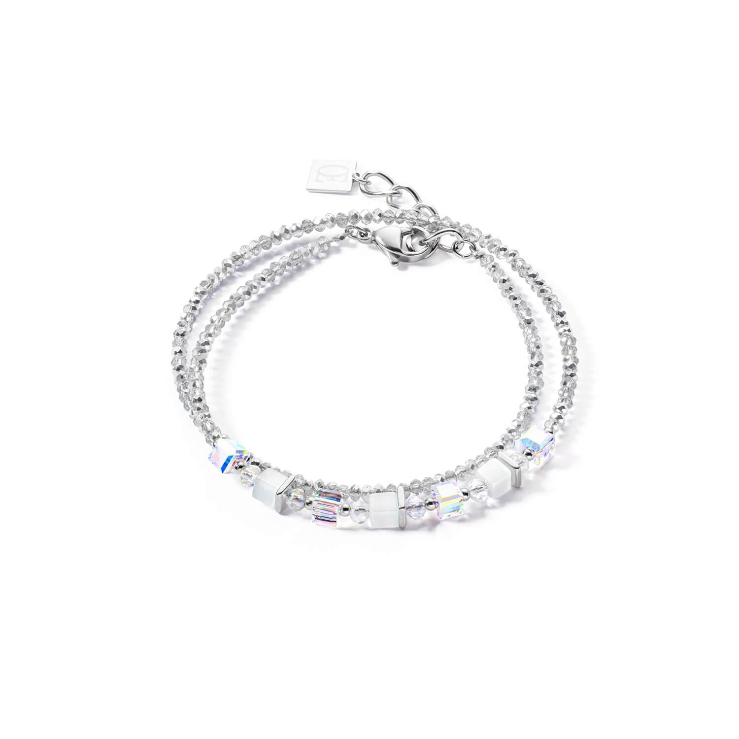 Joyful Colours Silver White Wrap Bracelet