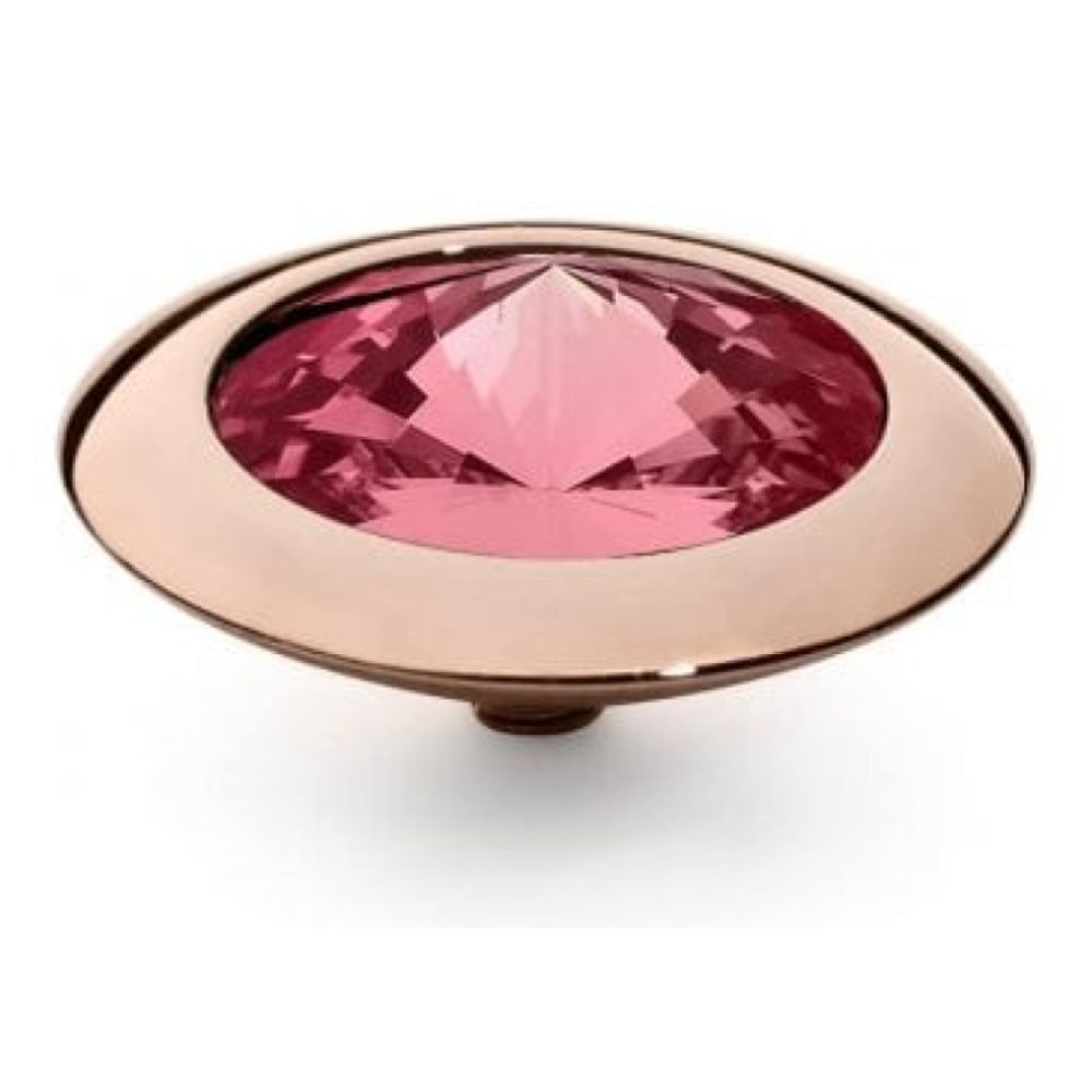 Famosa Rose Gold 16mm Tondo Ring Top Padparadscha