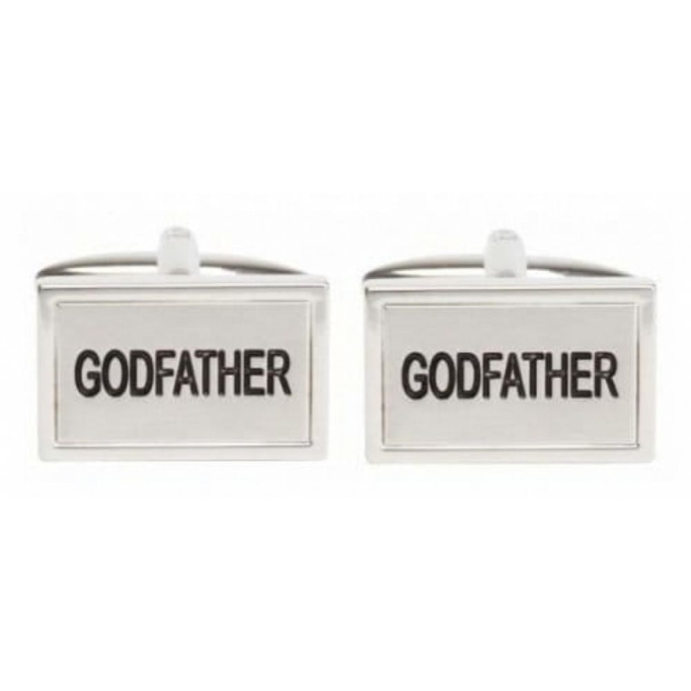 Rhodium Plated 'Godfather' Cufflinks