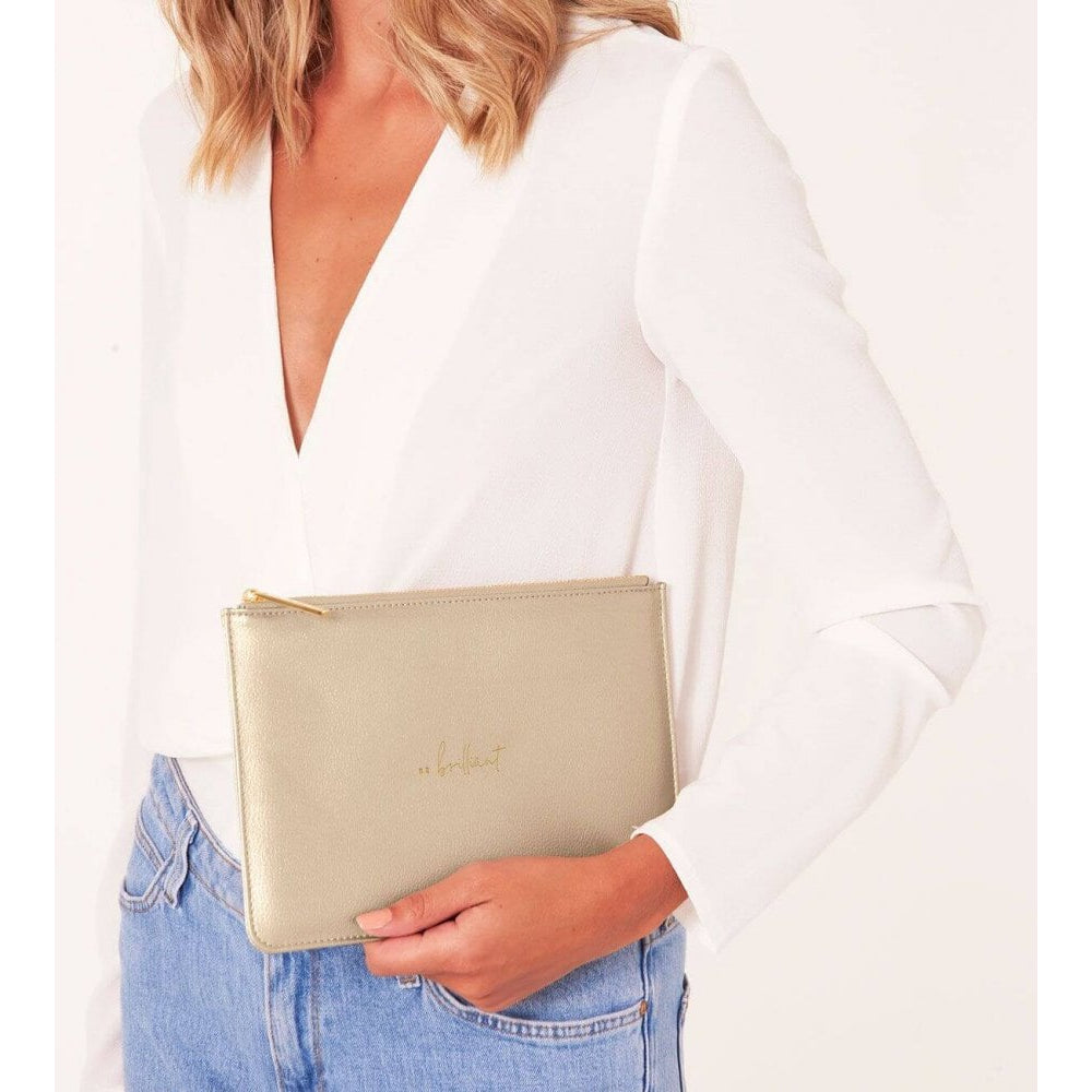 Perfect Pouch | Be Brilliant | Metallic Gold | 16 X 24cm