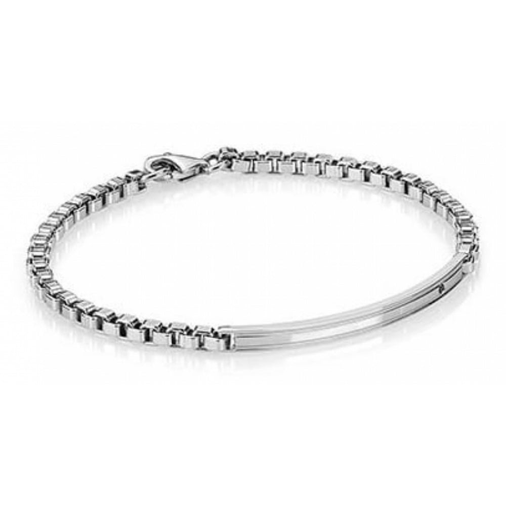 Montecarlo Stainless Steel & Black CZ Stone Gents Bracelet