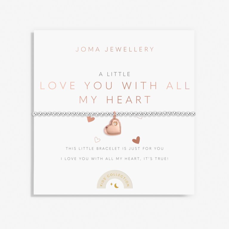 Kid's A Little 'Love You With All My Heart' Silver & RG Plated Bracelet