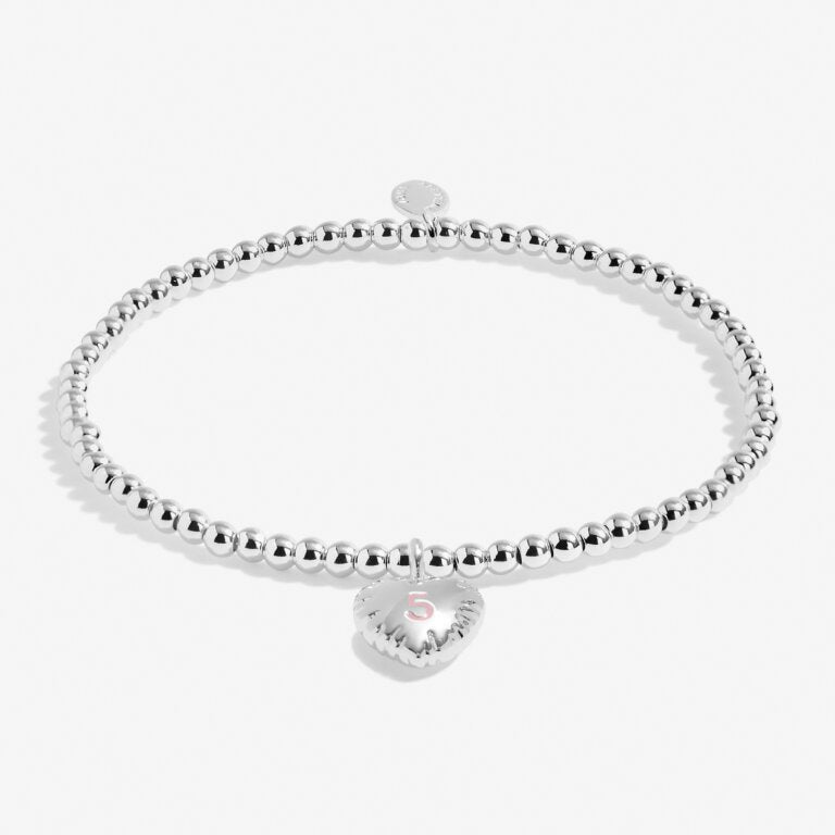 Kid's Confetti A Little '5th Birthday' Silver Plated Bracelet