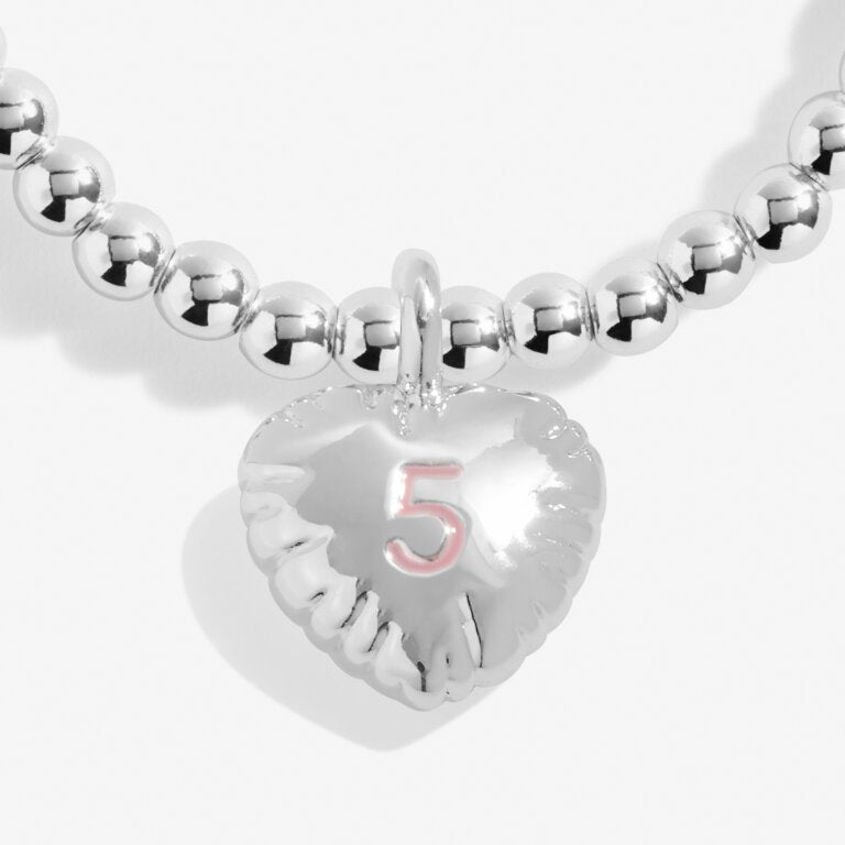 Kid's Confetti A Little '5th Birthday' Silver Plated Bracelet