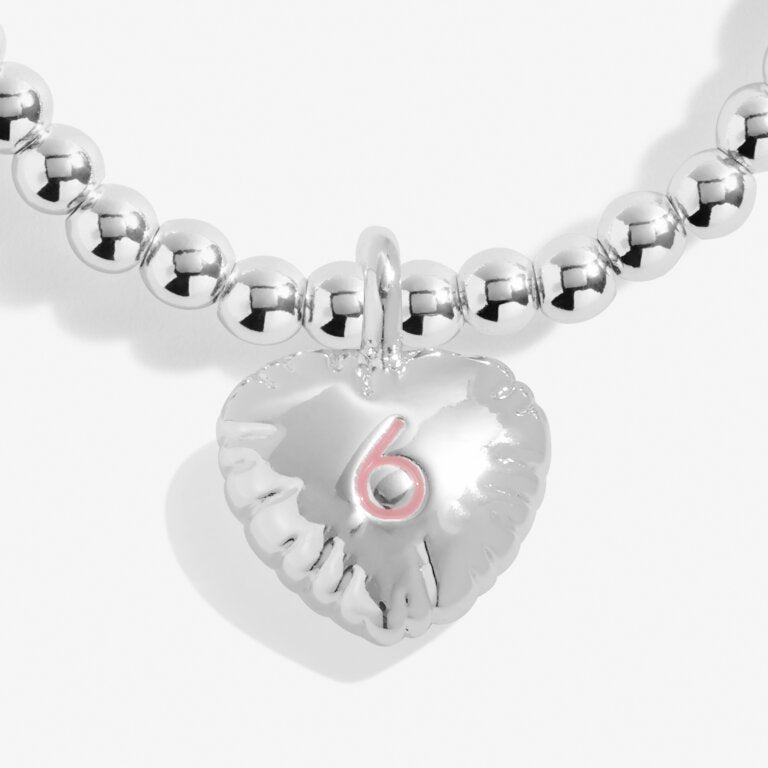 Kid's Confetti A Little '6th Birthday' Silver Plated Bracelet