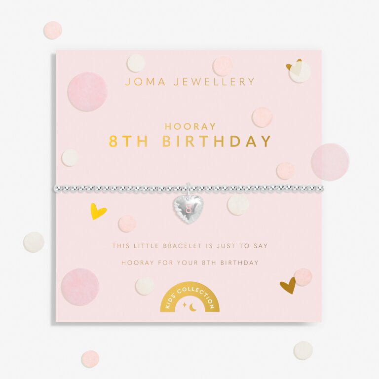 Kid's Confetti A Little '8th Birthday' Silver Plated Bracelet