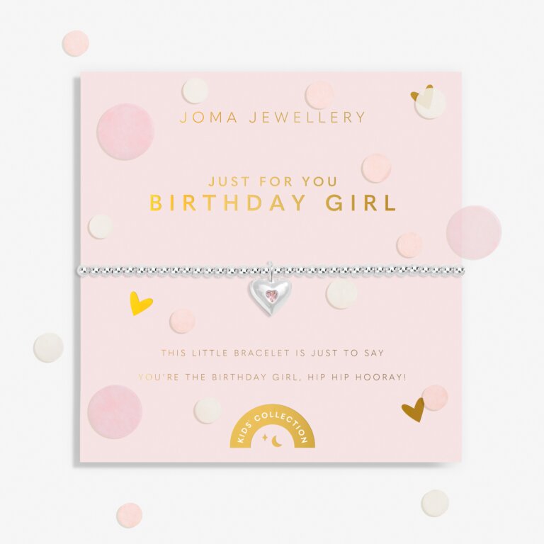 Kid's Confetti A Little 'Just For You Birthday Girl' Silver Plated Bracelet