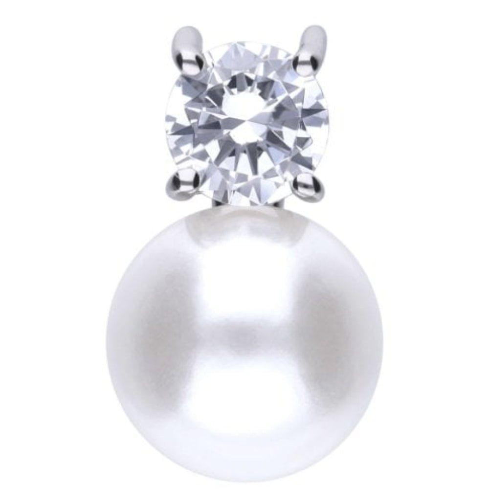 Pearl and Zirconia Pendant Necklace