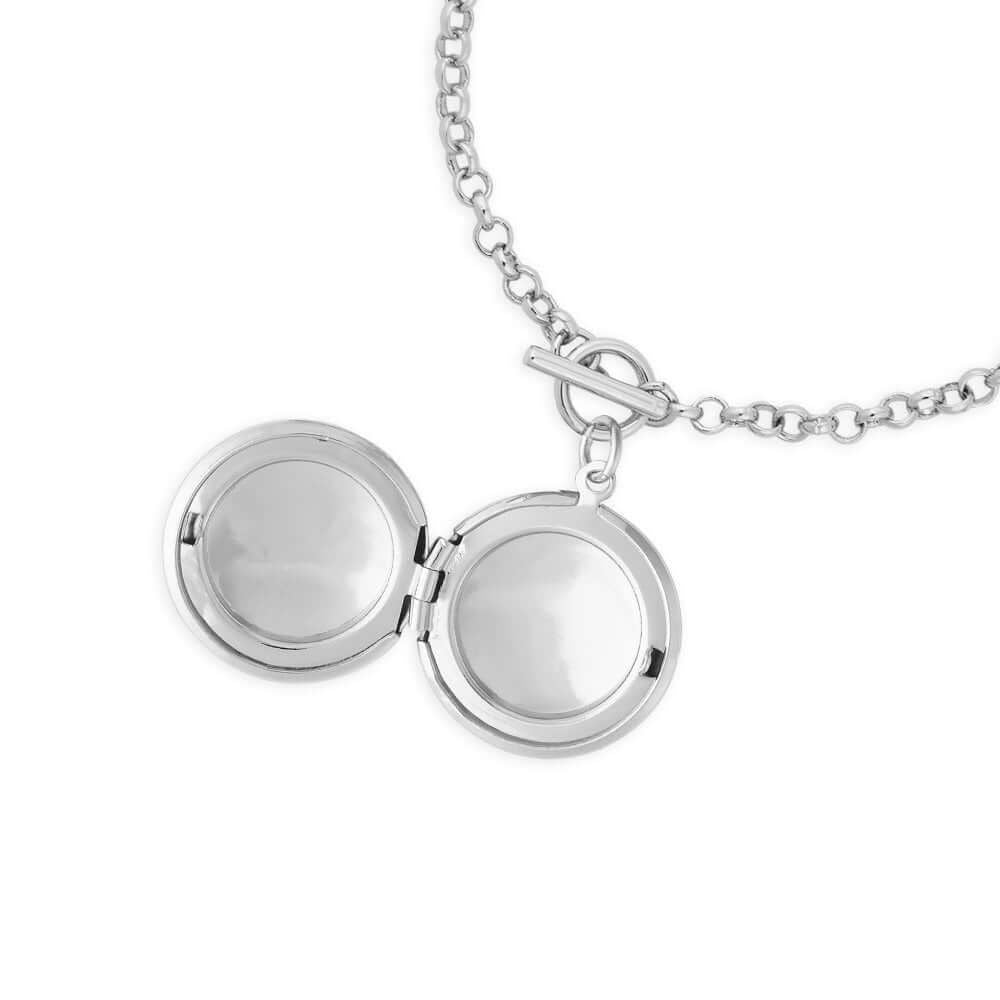 Life Lockets Silver Round Locket 18cm Bracelet