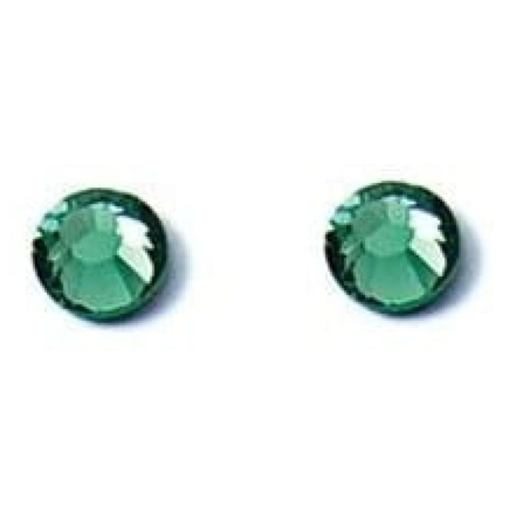 Ladies Circular Pale Green Studded Swarovski Element Earrings