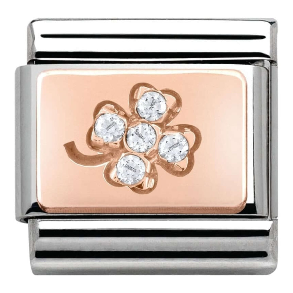 Classic Rose CZ Clover Link