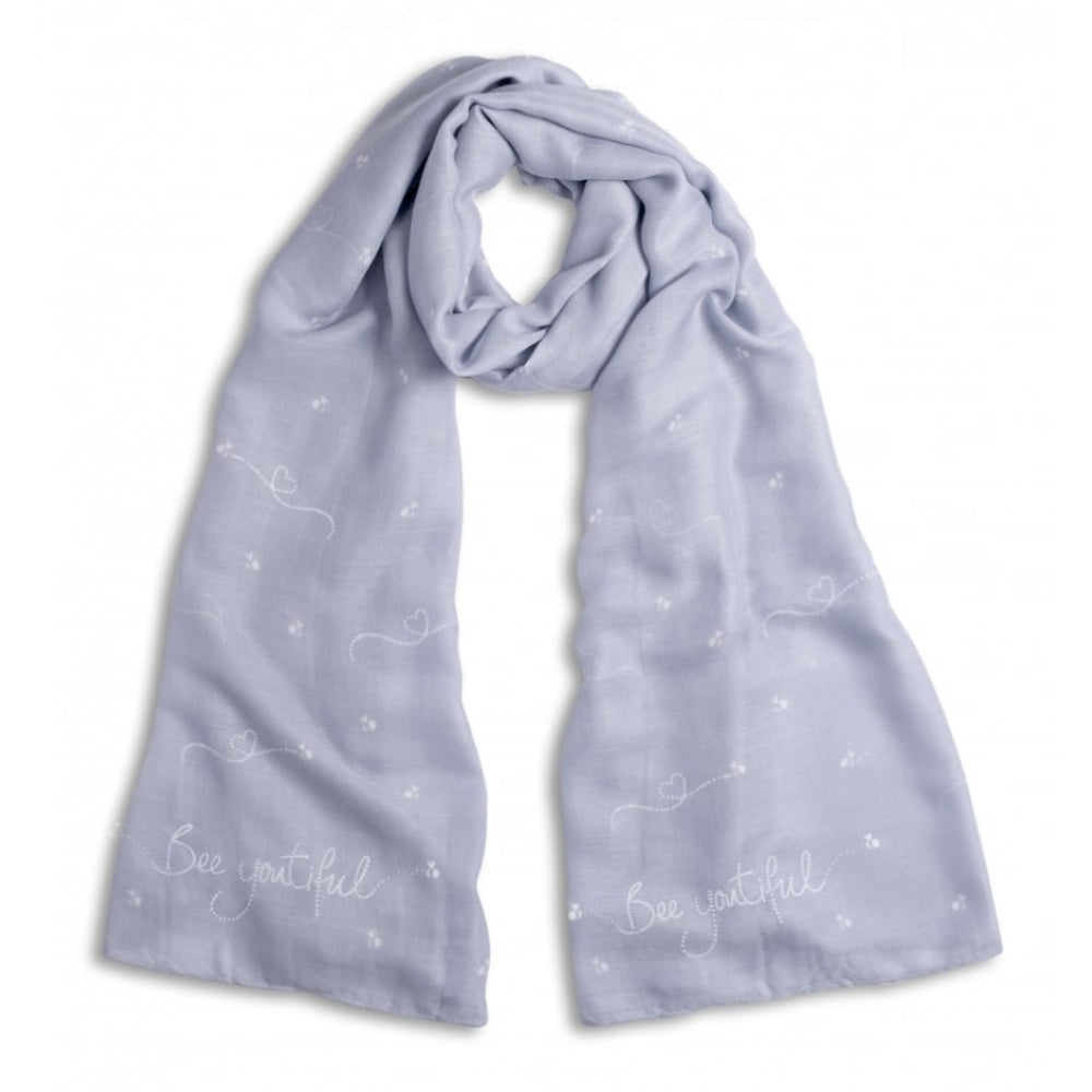 Sentiment Scarf - Bee Youtifull - Powder Blue