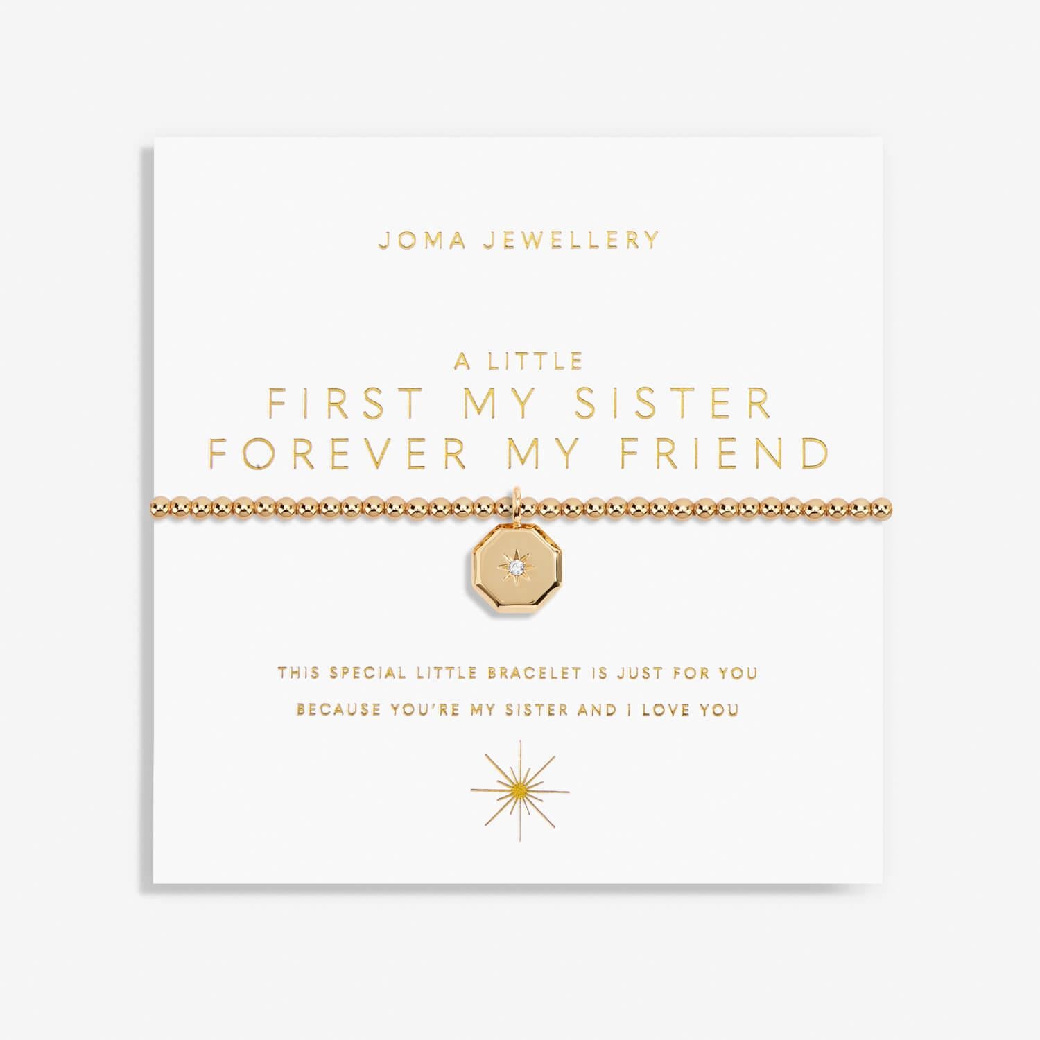 Gold A Little 'First My Sister Forever My Friend' Bracelet