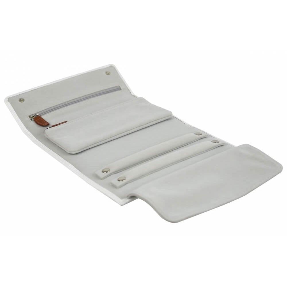 White Leather Jewellery Roll