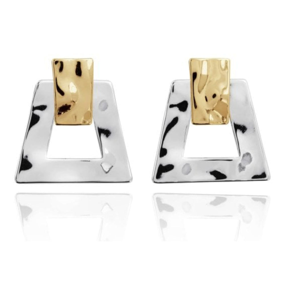 Statement Earrings | Hammered Two Tone | Ear Jackets