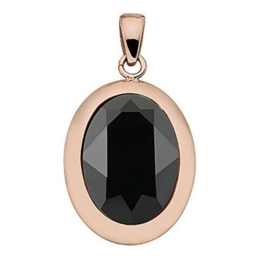 Pendant Tivola Jet Crystal Big Rose Gold