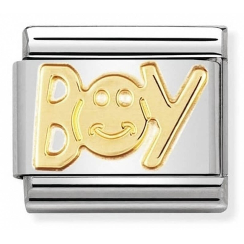 Classic BOY Writing In Stainless Steel With 18k Gold Charm