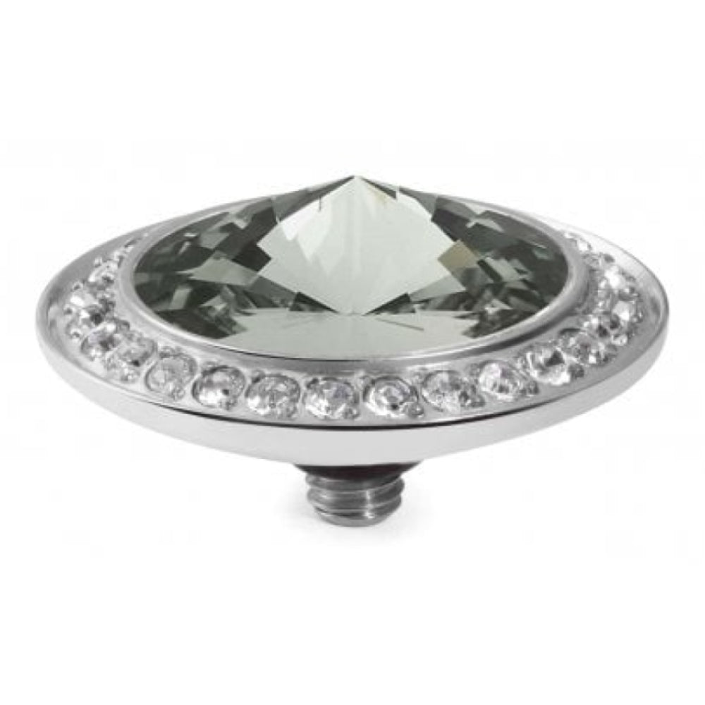 Famosa Silver 16mm Tondo Deluxe Ring Top Black Diamond