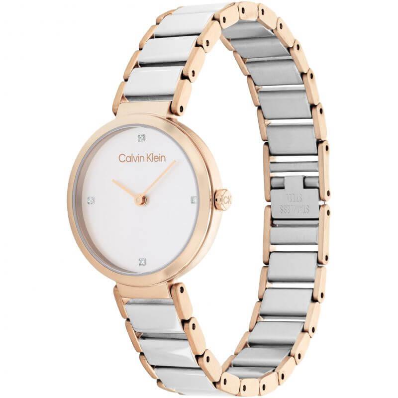 Minimalistic T-Bar Two Tone Rose Gold Ladies Watch