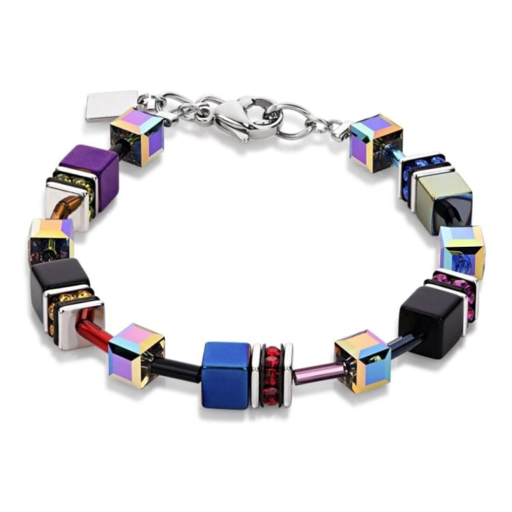 Black and Multi Colour Swarovski Geo Cube Bracelet
