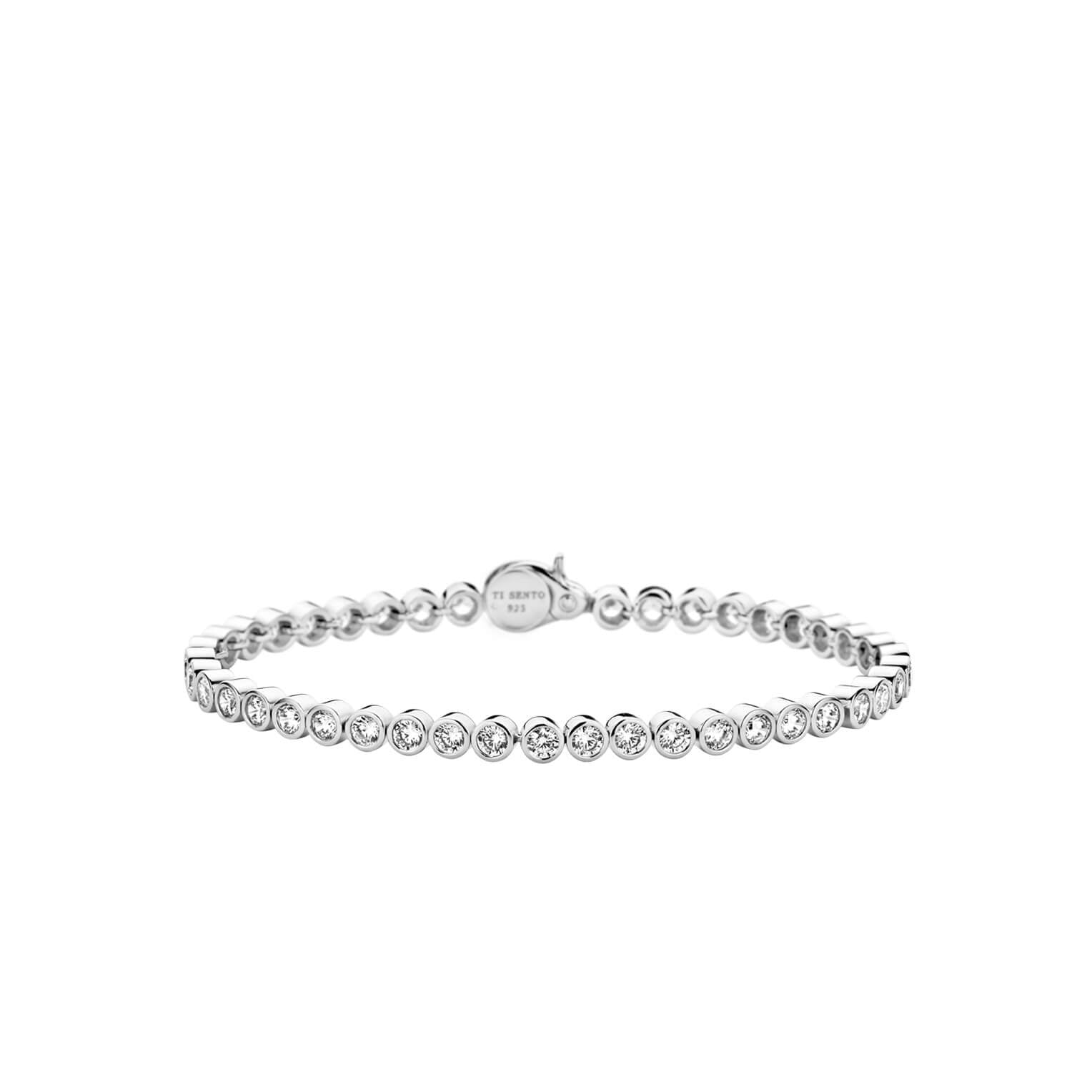 CZ Set Silver Tennis Bracelet