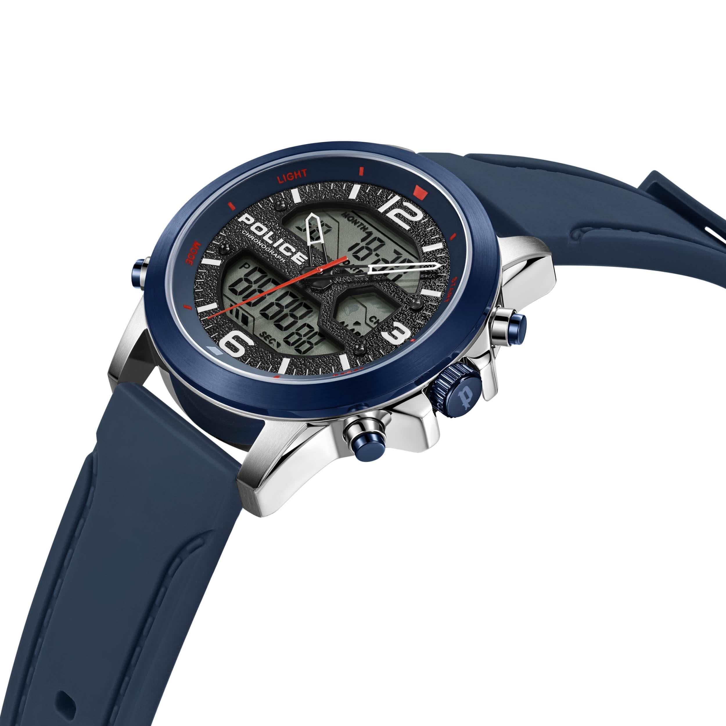 RIG Blue Digital Silicone Strap Watch