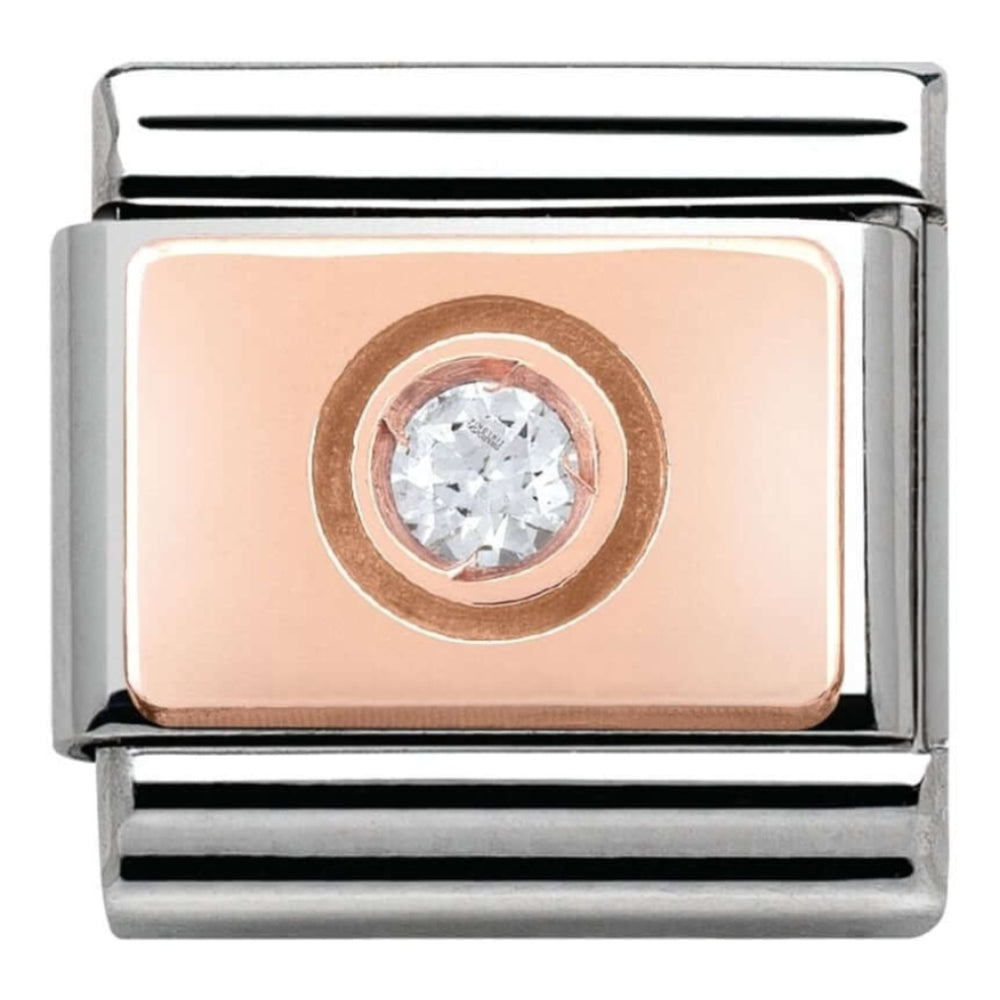 Classic Rose Gold CZ Circle Link