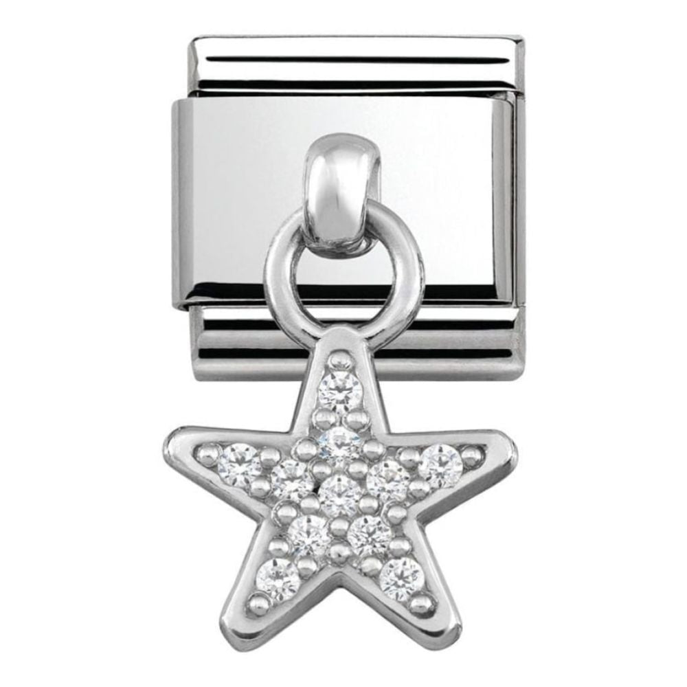 Classic Pave CZ Star Charm Link