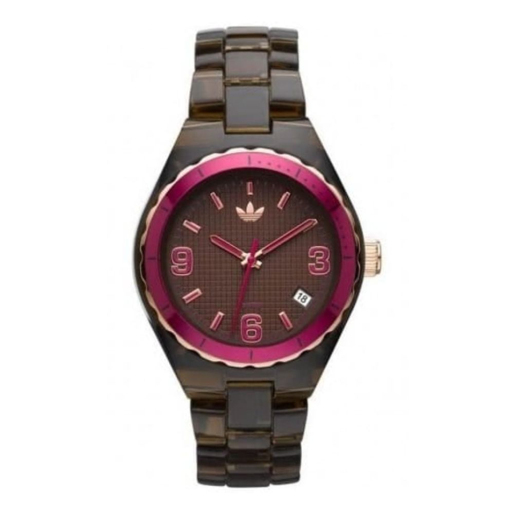 Unisex Cambridge Brown & Pink Mini Transparent Plastic Watch