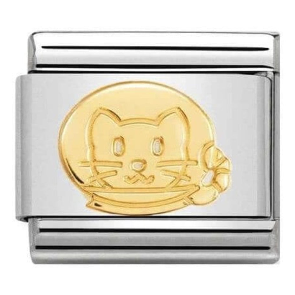 Classic Symbol Link Gold Plate With Astronaut Cat
