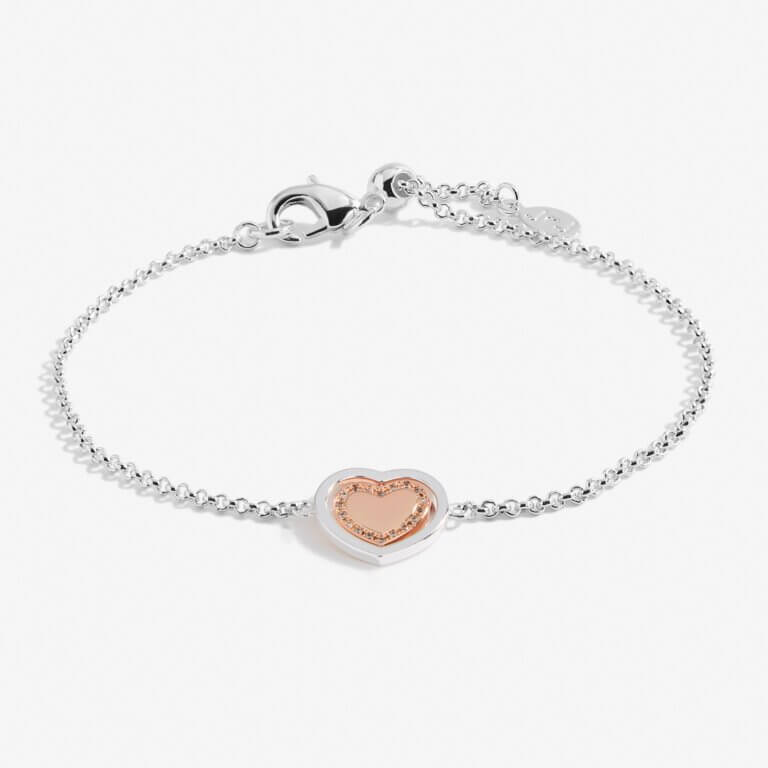 Sentiment Spinners | Love | Silver And Rose Gold | Bracelet | 19cm Adjustable