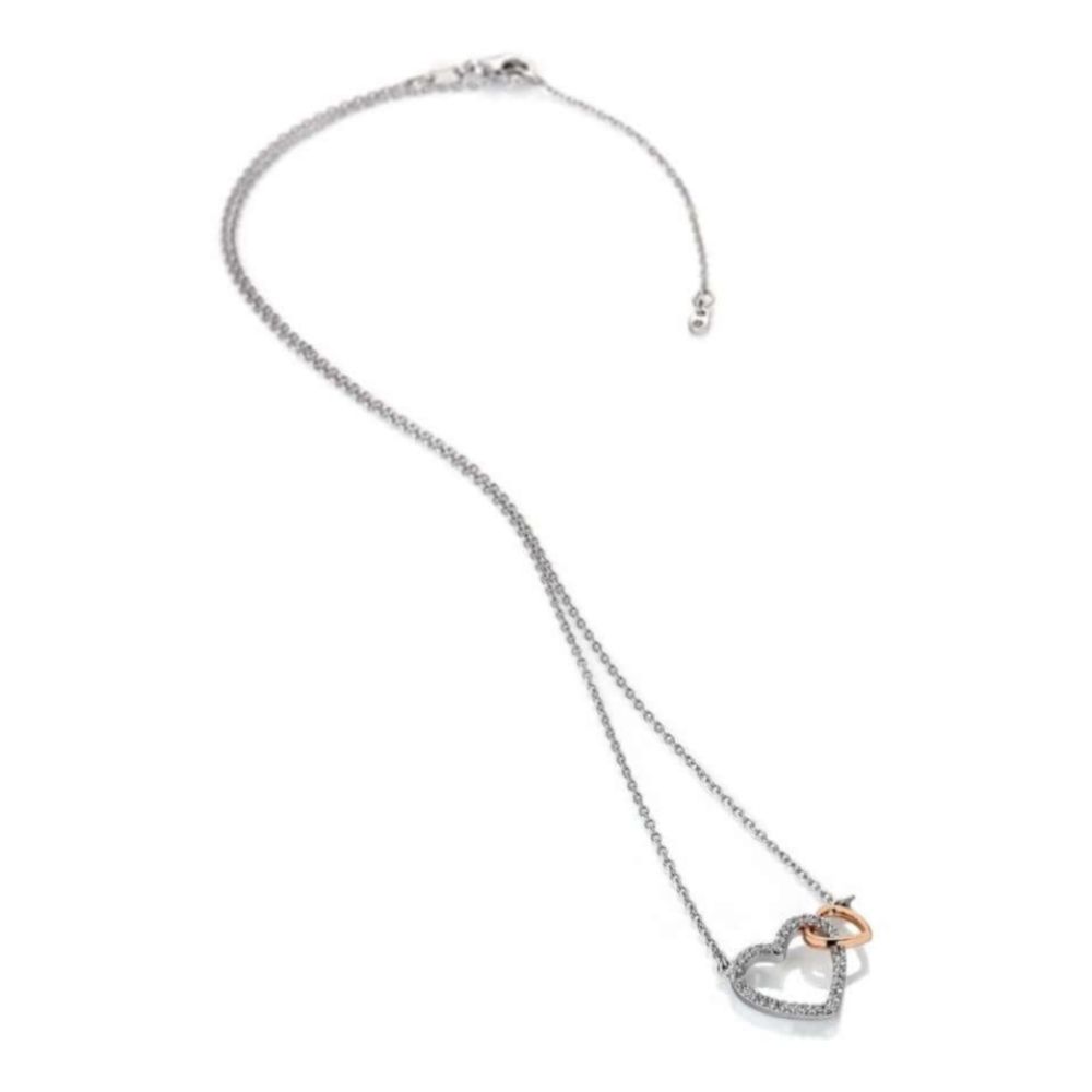 Togetherness Open Heart Pendant Rose Gold Plate Accents