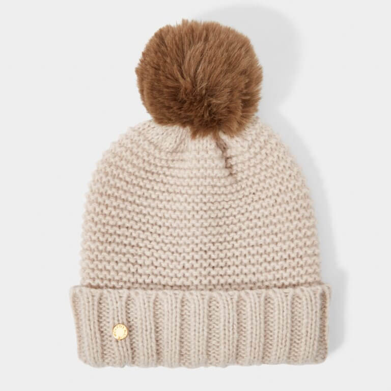 Chunky Knitted Hat | Light Taupe | 20cm X 23cm
