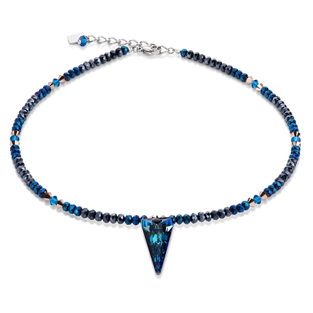 Blue Crystal Arrow Point Necklace