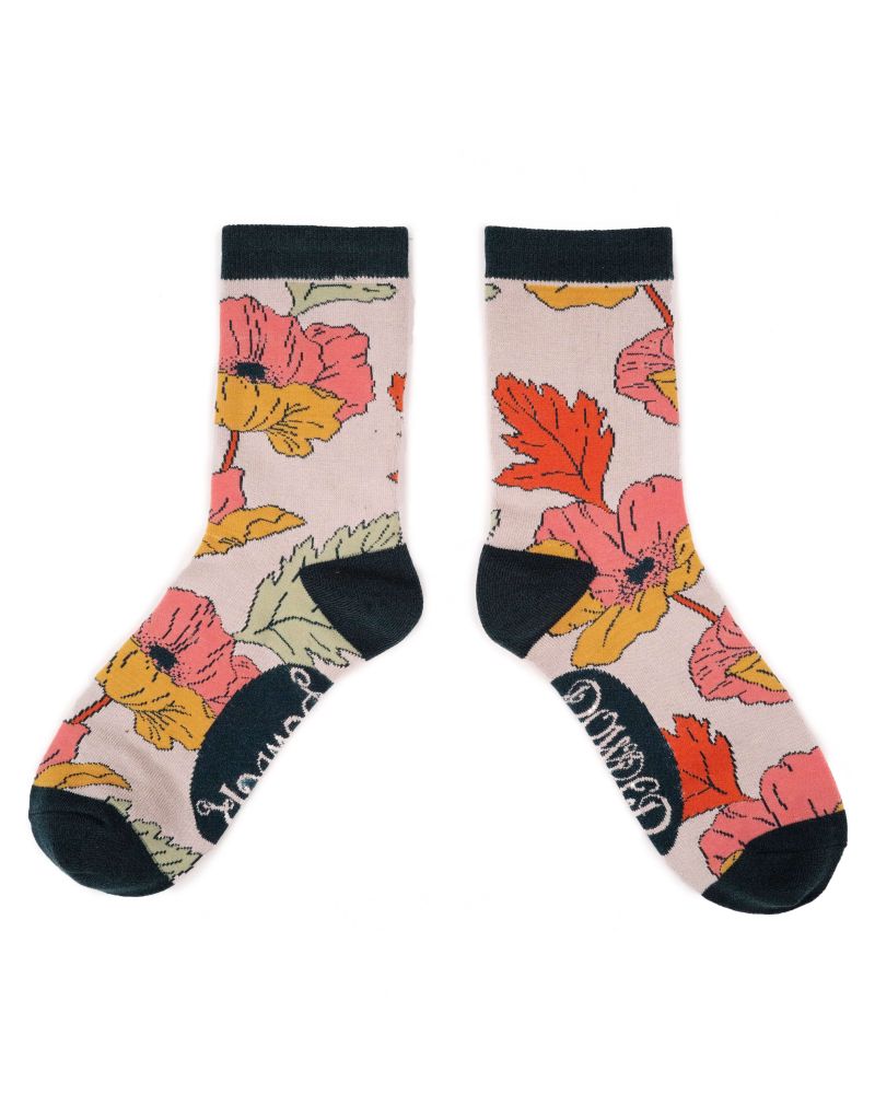 Ladies Ankle Socks Poppy Pastel