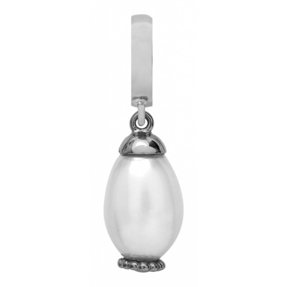 White Pearl Drop Sterling Silver Charm