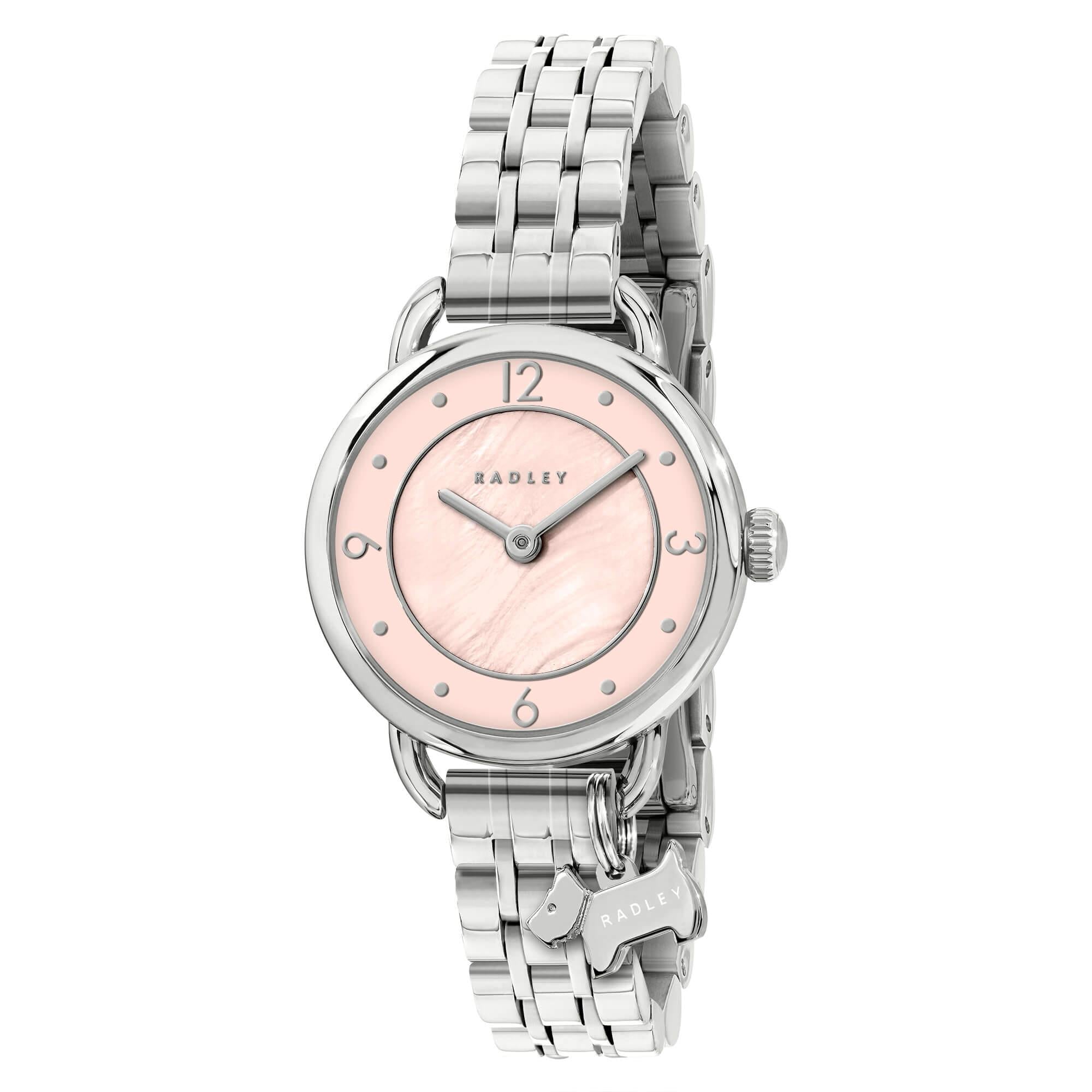 Pink MOP Dial With Silver Plated Bracelet Watch