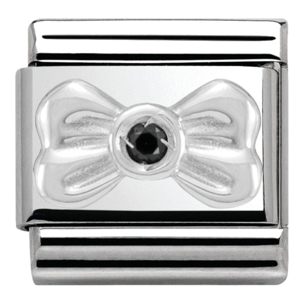 Classic Black CZ Bow Link