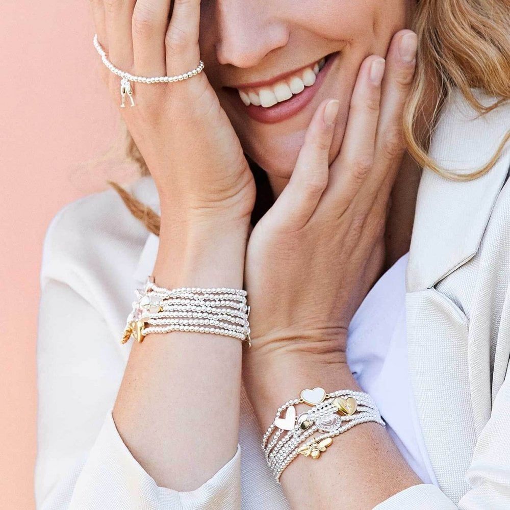 Beautifully Boxed A Littles | Besties And Bubbles | Silver | Bracelet | 17.5cm Stretch