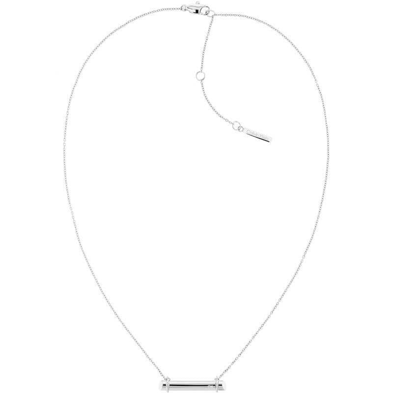 Silver Tone Bar Pendant Necklace
