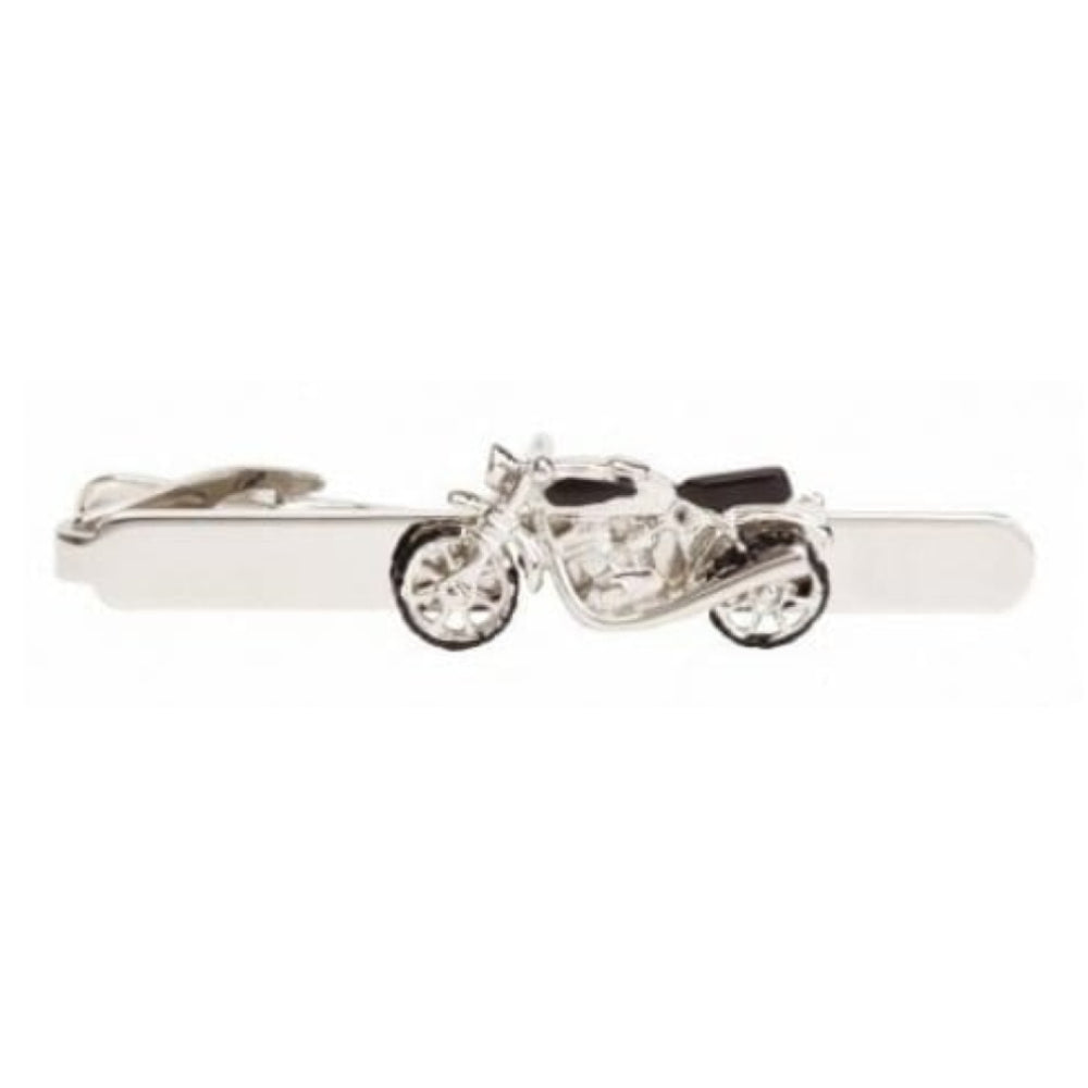Rhodium Plated Motor Bike Tie Bar