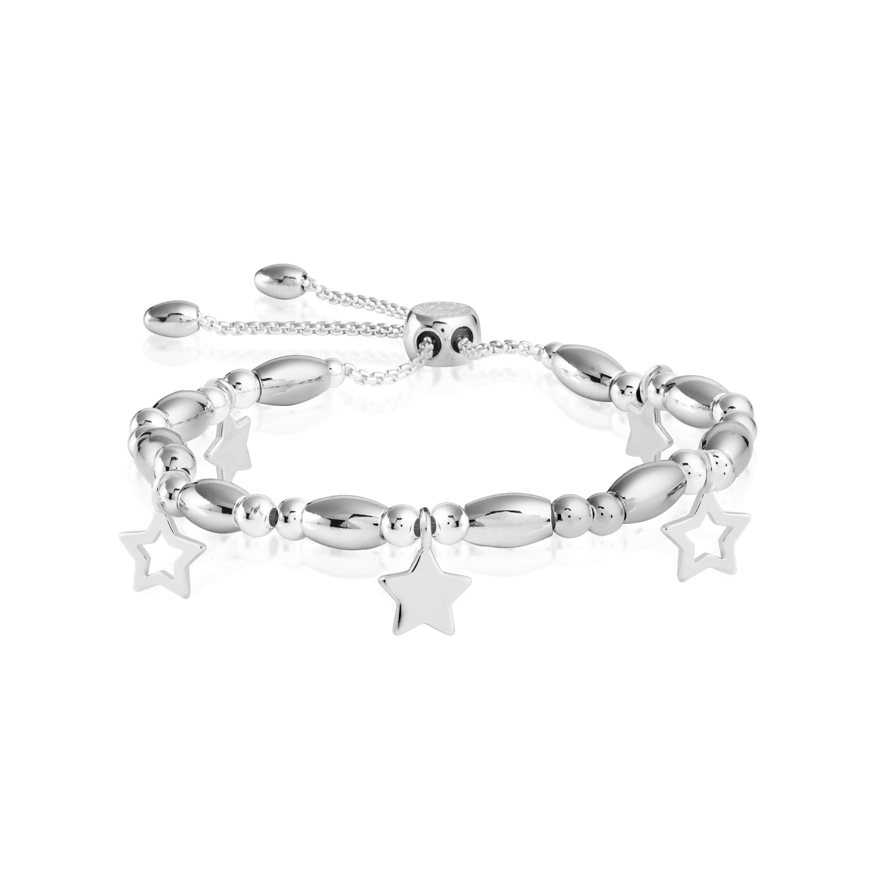 Bracelet Bar Stars Silver Adjustable Bracelet