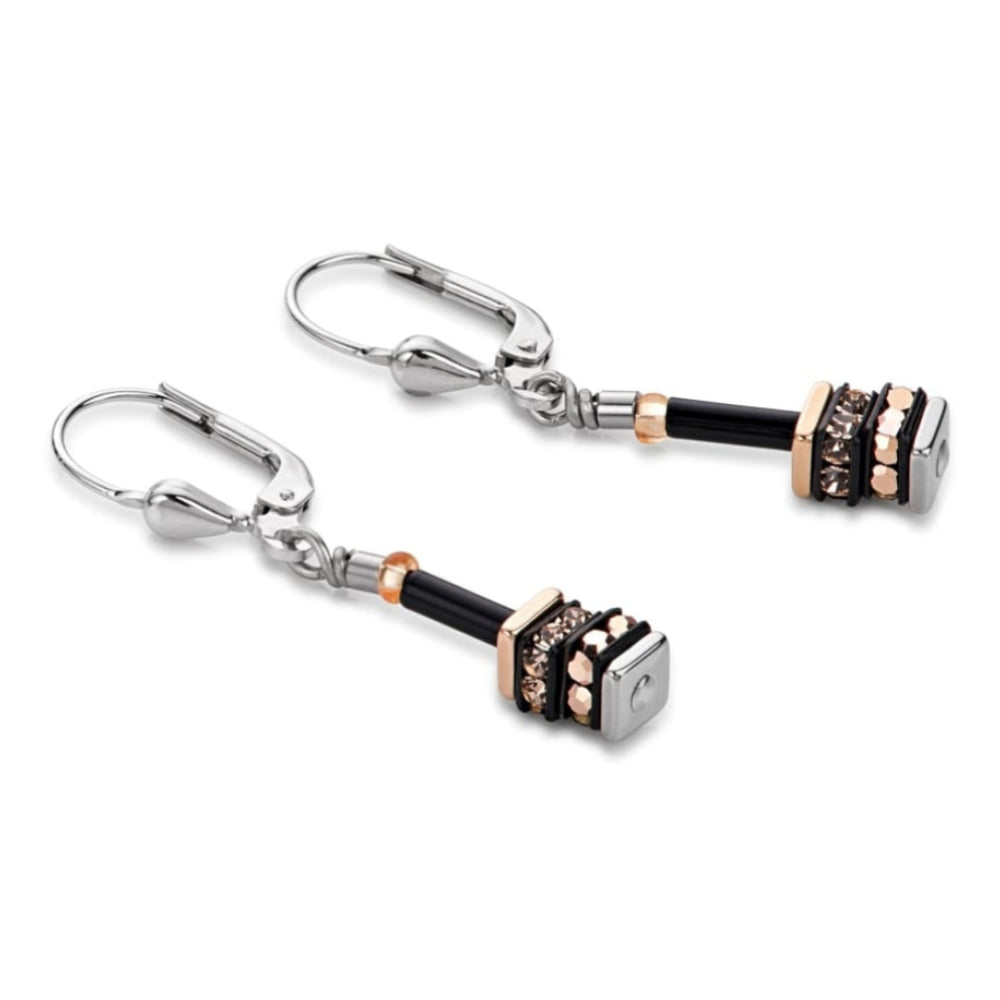 Rose/Gold Swarovski Cube Earring