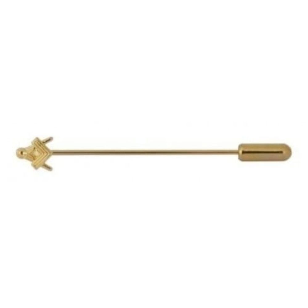 Gold Plated Cravat Pin With Masonic Symbol