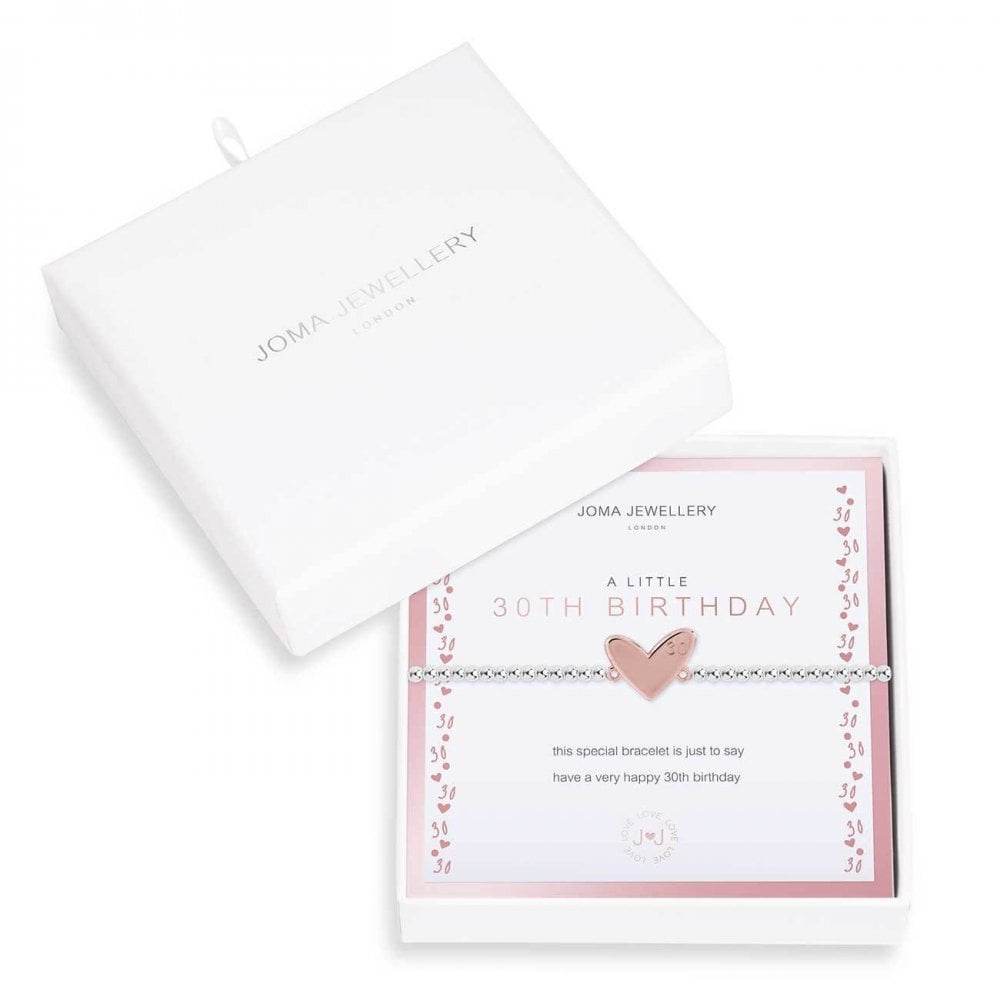 Beautifully Boxed A Littles | 30th Birthday | Silver | Bracelet | 17.5cm Stretch