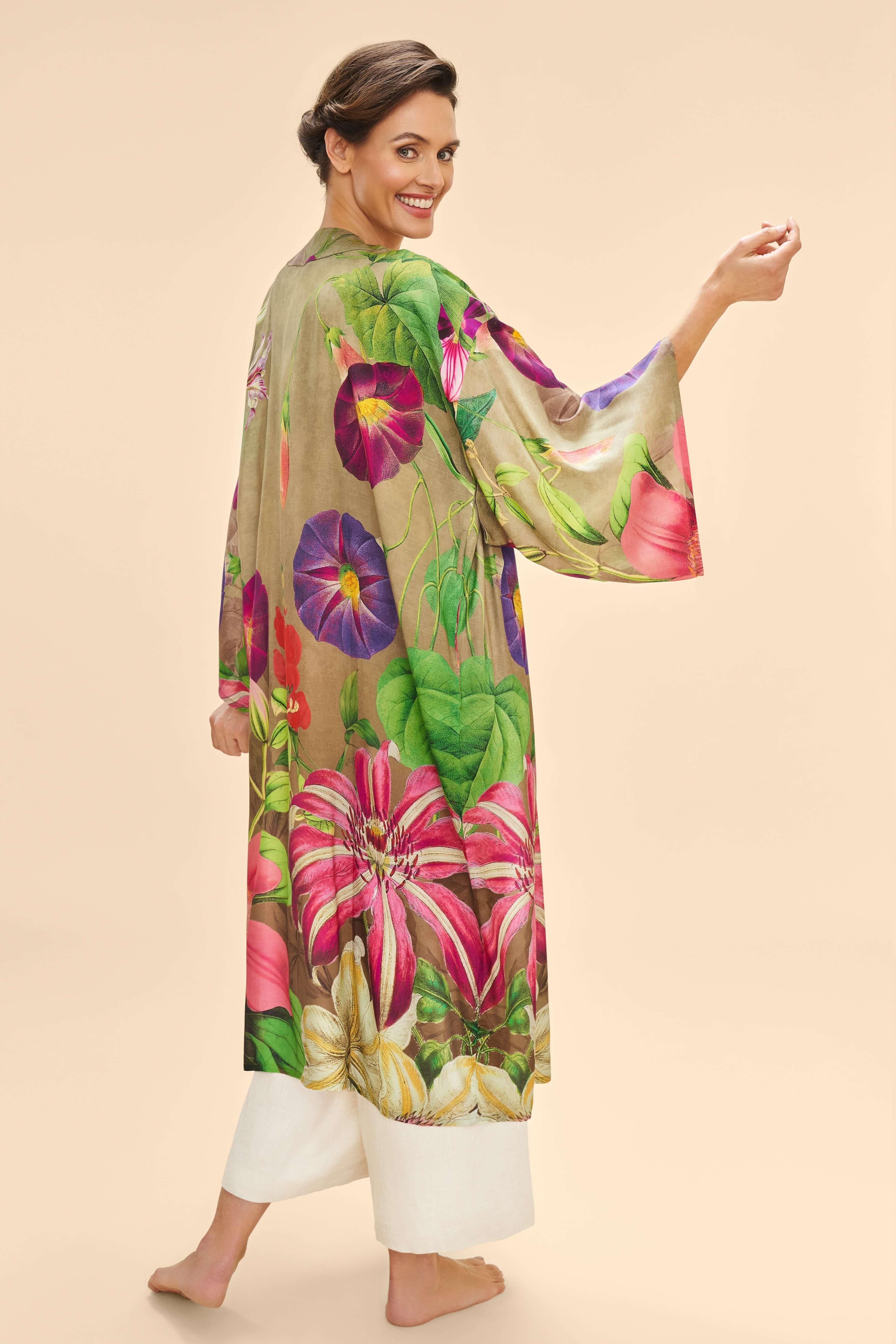 Oversized Botanicals Kimono Gown