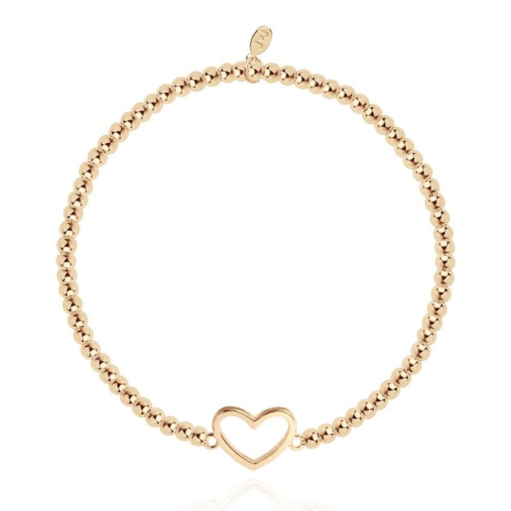 Christmas Cracker - Heart - Gold - 17.5cm Stretch Bracelet