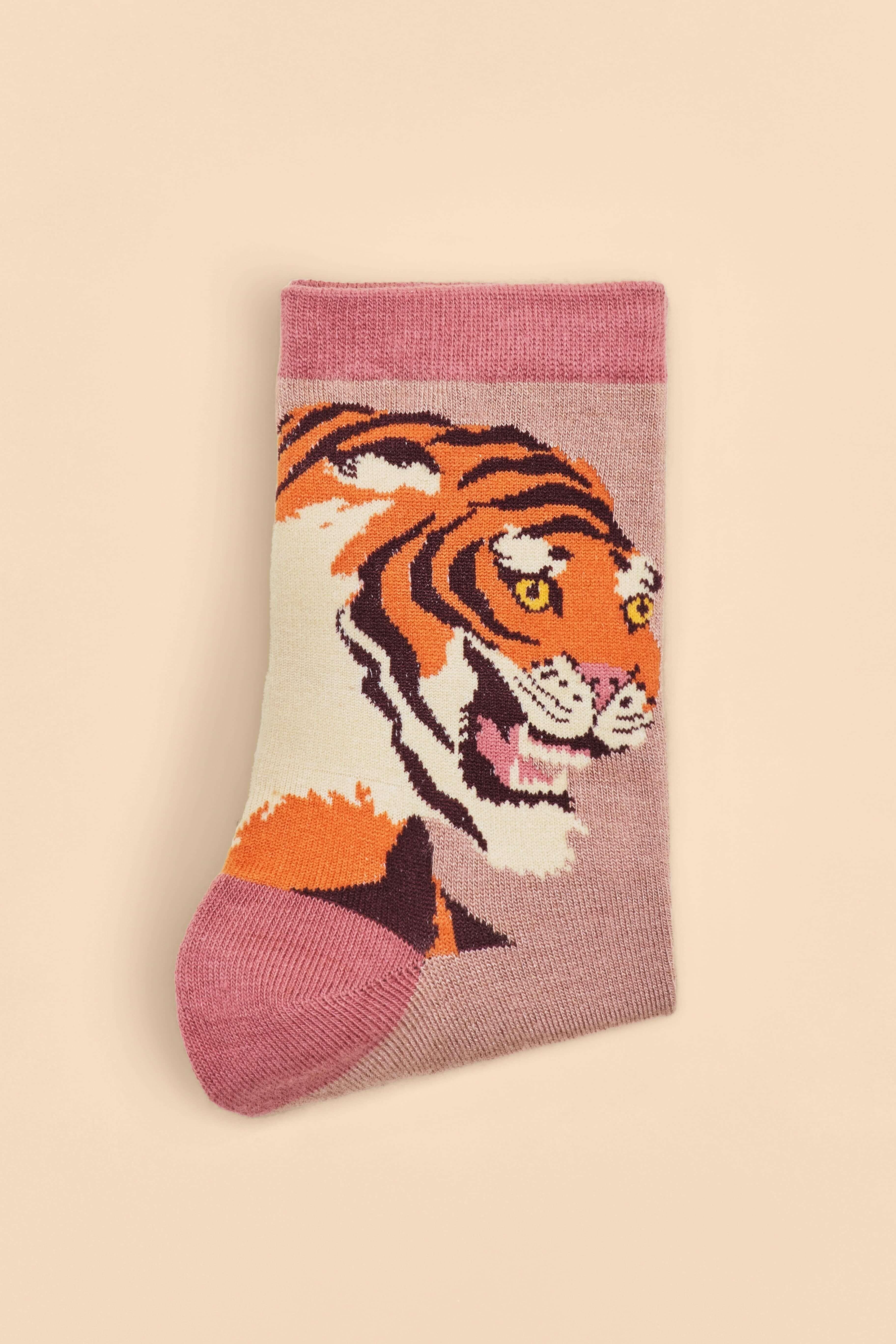 Thrill of the Tiger Ankle Socks - Dusky Rose
